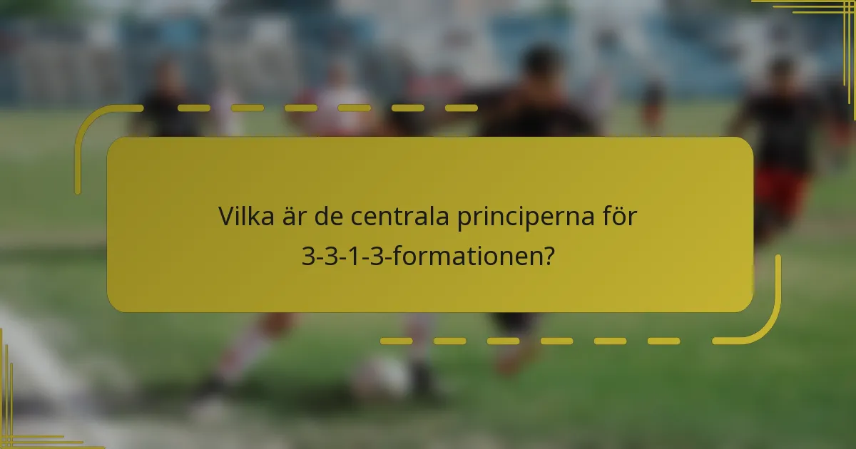 Vilka är de centrala principerna för 3-3-1-3-formationen?
